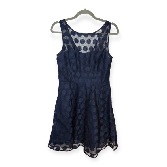 Betsey Johnson Navy Polka Dot Dress - Picture 1 of 6